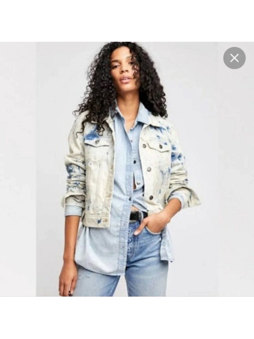 Free People, Rumors Denim Jacket, Jones Tie Dye Blue, XS, NWOT! - Picture 1 of 6